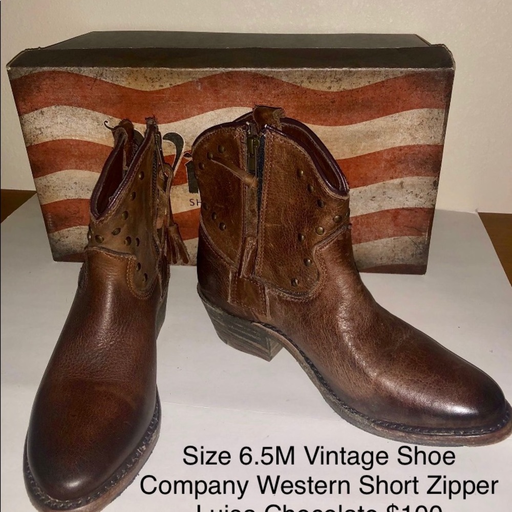 Size 6.5M Western Short Zipper Luisa Chocolate